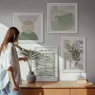 Polyptychon mit rahmen Botanische Boho-Abstraktionen