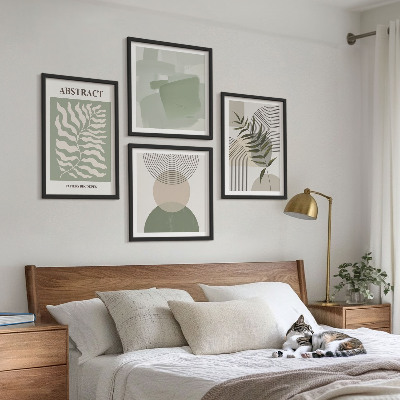 Polyptychon mit rahmen Botanische Boho-Abstraktionen