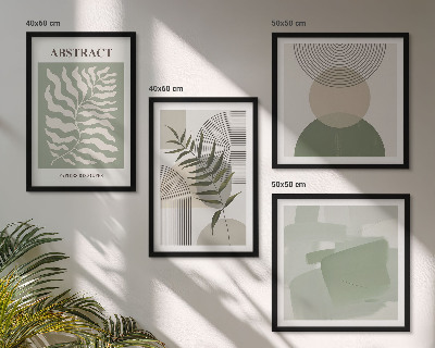 Polyptychon mit rahmen Botanische Boho-Abstraktionen