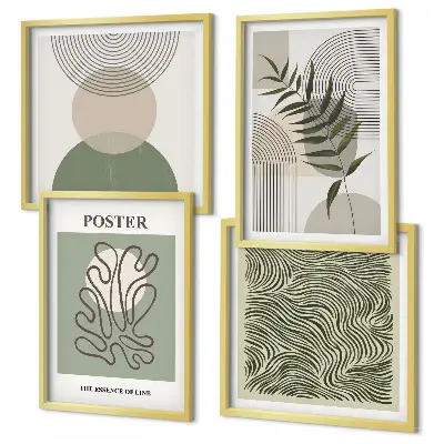 Wanddeko-Set mit geometrischem botanischem Muster