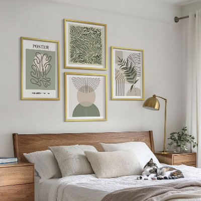 Wanddeko-set Geometrische botanische Muster