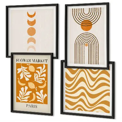 Wanddeko-Set mit geometrischem Pflanzenmuster
