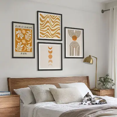 Wanddeko-Set mit geometrischem Pflanzenmuster