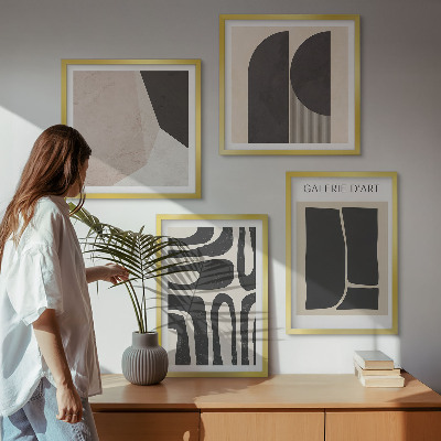 Wanddeko-set Abstrakte minimalistische Poster