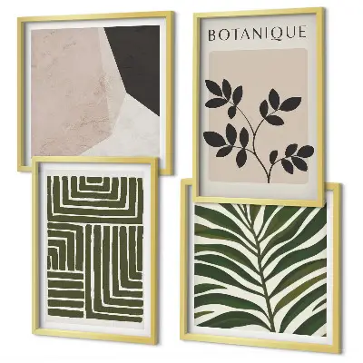Botanische Boho-Kompositionen als gerahmtes Polyptychon