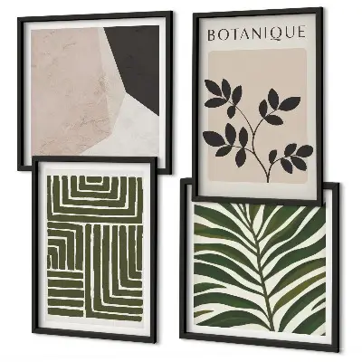 Botanische Boho-Kompositionen als gerahmtes Polyptychon