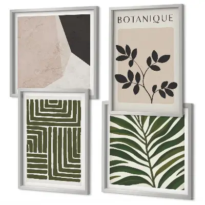 Botanische Boho-Kompositionen als gerahmtes Polyptychon