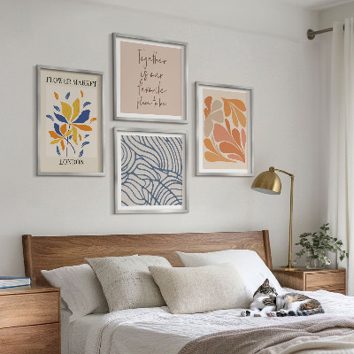 Polyptychon mit rahmen Moderne abstrakte Blumen