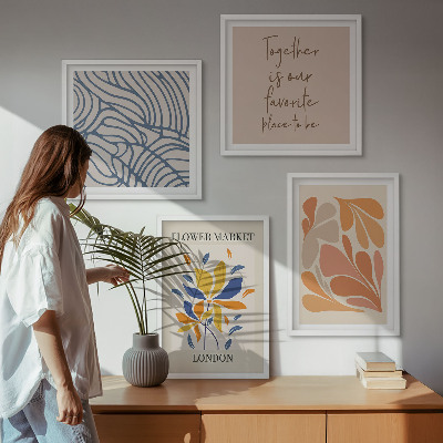 Polyptychon mit rahmen Moderne abstrakte Blumen