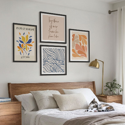 Polyptychon mit rahmen Moderne abstrakte Blumen