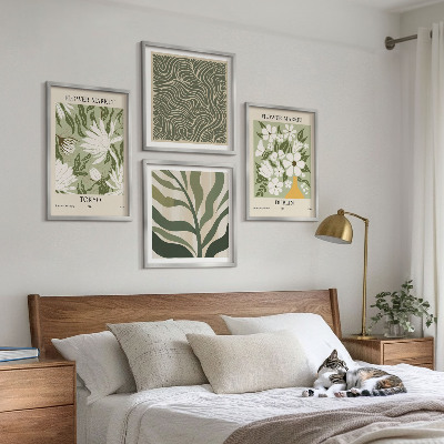 Polyptychon mit rahmen Pflanzenmuster, Boho-Dekorationen