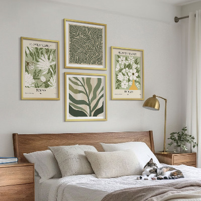 Polyptychon mit rahmen Pflanzenmuster, Boho-Dekorationen
