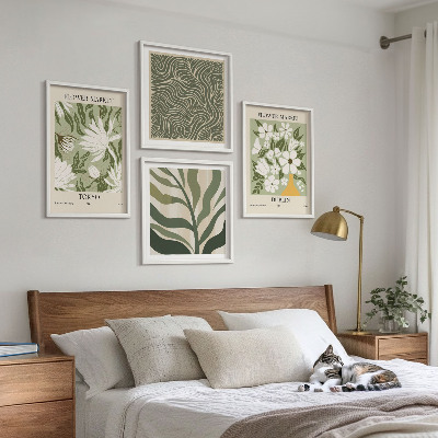 Polyptychon mit rahmen Pflanzenmuster, Boho-Dekorationen