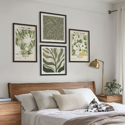 Polyptychon mit rahmen Pflanzenmuster, Boho-Dekorationen