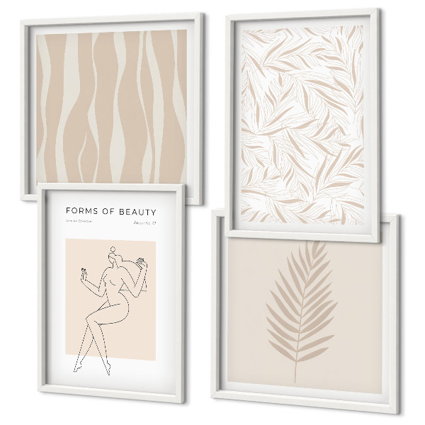 Wanddeko-set Minimalistische Pflanzenmotive