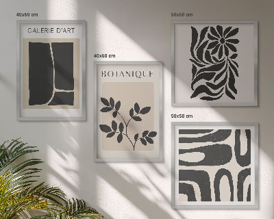 Wanddeko-set Abstrakte Pflanzenmuster