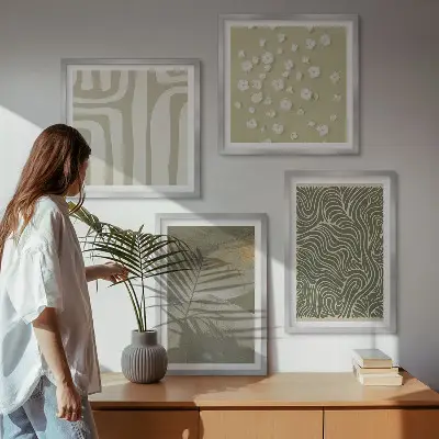 Wanddeko-Set mit abstrakten Boho-Mustern