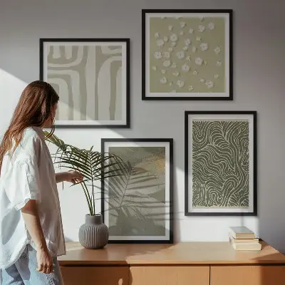 Wanddeko-Set mit abstrakten Boho-Mustern