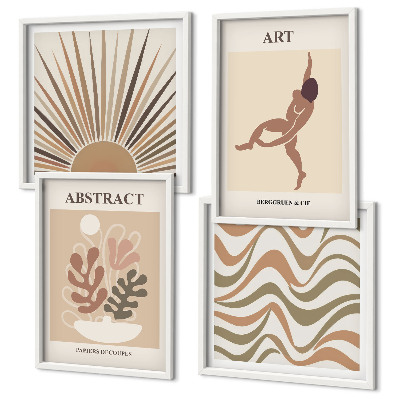 Polyptychon mit rahmen Matisse Boho abstrakte Muster