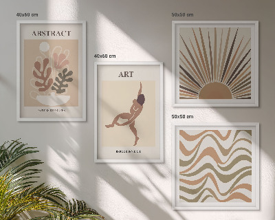 Polyptychon mit rahmen Matisse Boho abstrakte Muster