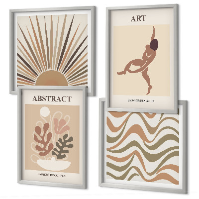 Polyptychon mit rahmen Matisse Boho abstrakte Muster