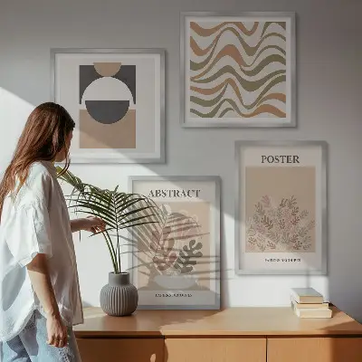 Wanddeko-Set mit abstrakten Formenmustern