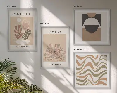 Wanddeko-Set mit abstrakten Formenmustern