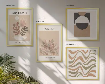 Wanddeko-Set mit abstrakten Formenmustern