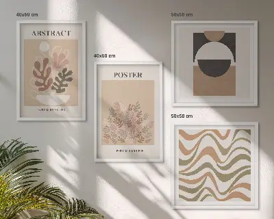 Wanddeko-Set mit abstrakten Formenmustern