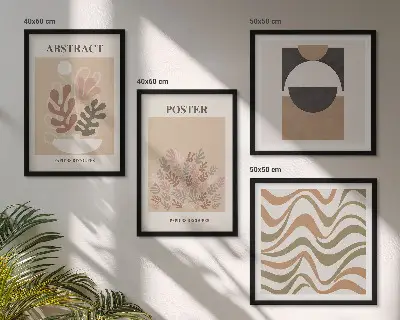 Wanddeko-Set mit abstrakten Formenmustern