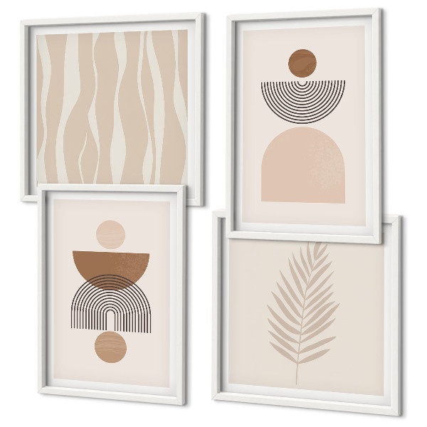 Wanddeko-set Abstrakte Formen braun beige