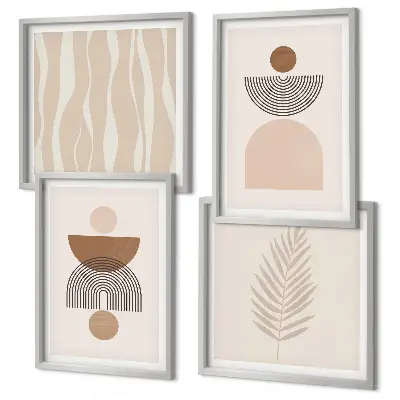 Wanddeko-Set abstrakte Formen in Braun und Beige