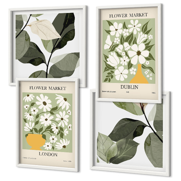Wanddeko-set Blumenmuster London Dublin