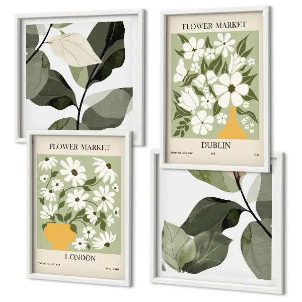 Wanddeko-Set mit Blumenmuster London Dublin