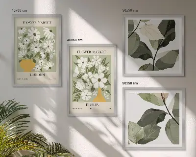 Wanddeko-Set mit Blumenmuster London Dublin