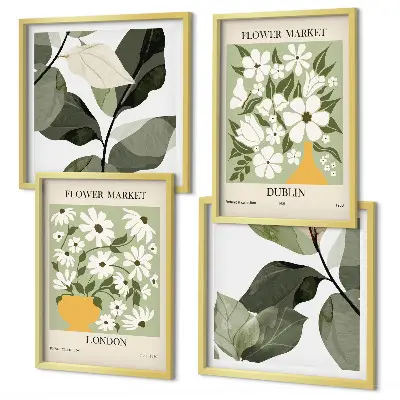 Wanddeko-Set mit Blumenmuster London Dublin