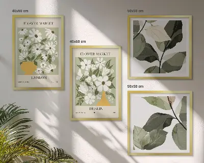 Wanddeko-Set mit Blumenmuster London Dublin