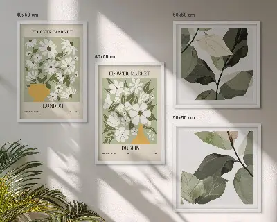 Wanddeko-Set mit Blumenmuster London Dublin