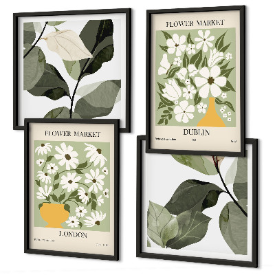 Wanddeko-set Blumenmuster London Dublin
