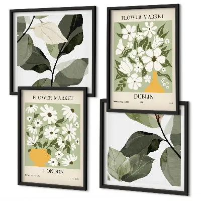 Wanddeko-Set mit Blumenmuster London Dublin