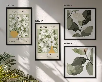 Wanddeko-Set mit Blumenmuster London Dublin