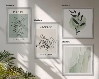Blumen in einer modernen Vase als Polyptychon mit Rahmen