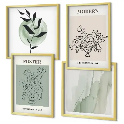 Blumen in einer modernen Vase als Polyptychon mit Rahmen