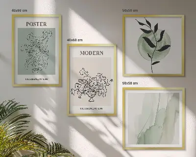 Blumen in einer modernen Vase als Polyptychon mit Rahmen