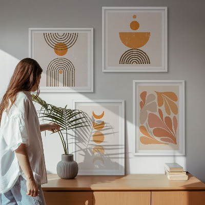 Wanddeko-set Abstrakte orange Formen
