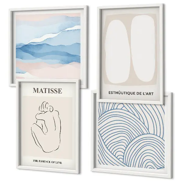 Wanddeko-Set mit abstrakten Formen nach Matisse