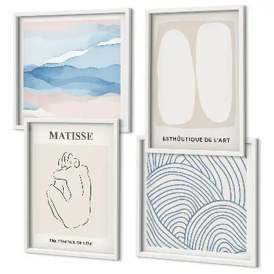 Wanddeko-Set mit abstrakten Formen nach Matisse