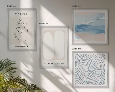 Wanddeko-Set mit abstrakten Formen nach Matisse