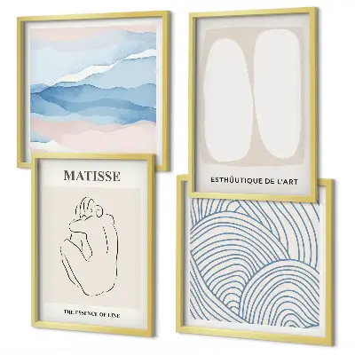Wanddeko-Set mit abstrakten Formen nach Matisse