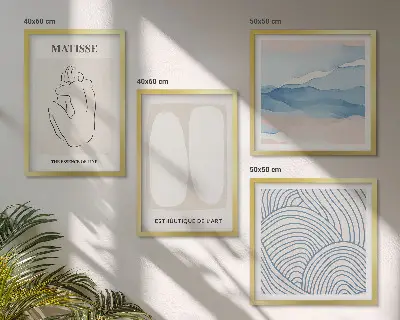 Wanddeko-Set mit abstrakten Formen nach Matisse